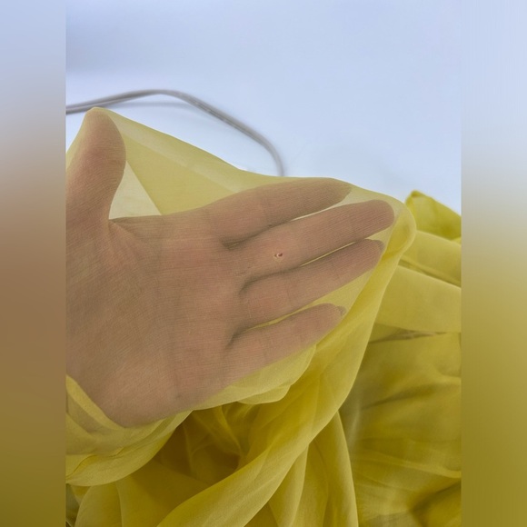 Valentino Garavani Women's US 6/ IT 42 Silk Chiffon Neck-Tie Blouse Yellow NWT - Picture 11 of 14